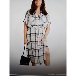 Anthropologie Cloth & Stone Hannah Short Sleeve Midi Shirt Dress, Plus Sz. 2XL
